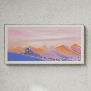 Sunset Train | Modern Wall Art Decor | Minimalist Digital Print